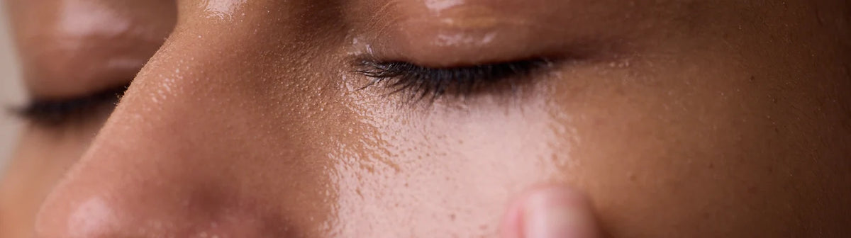 Close-up of healthy glowing skin