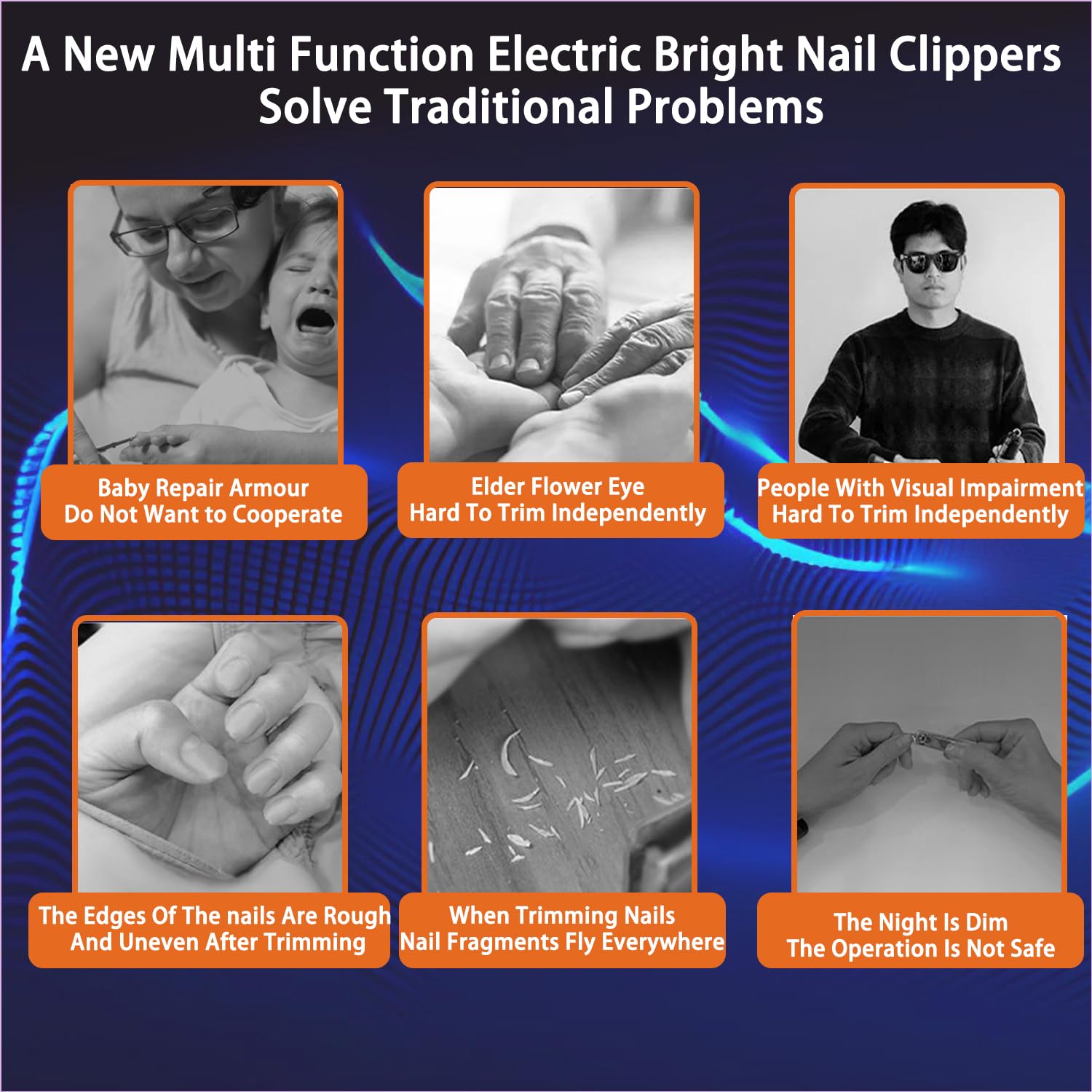 Electric nail clipper alternate angle