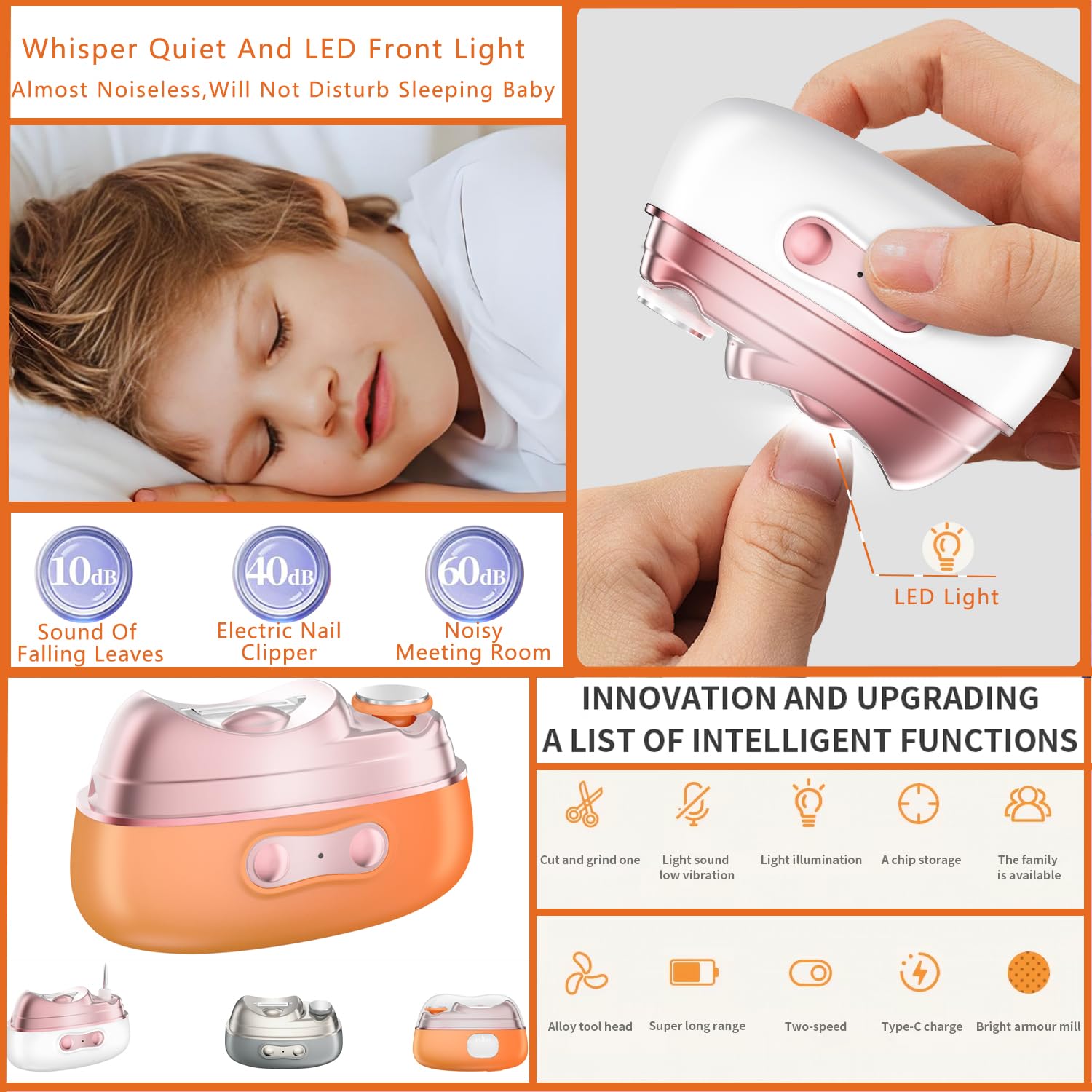 Electric nail clipper detail view