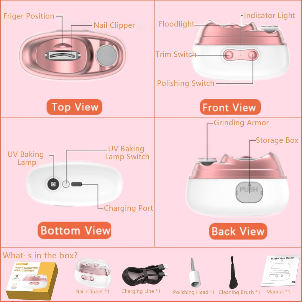 Electric nail clipper features