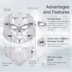 Home Use 7-Color Lights Led Facial Beauty Mask with Neck Anti Acne Skin Rejuvenation Whitening Beauty Instrument LED Face Mask