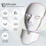 Home Use 7-Color Lights Led Facial Beauty Mask with Neck Anti Acne Skin Rejuvenation Whitening Beauty Instrument LED Face Mask